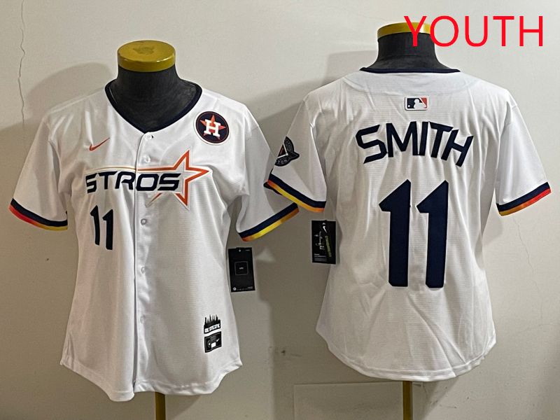Youth Houston Astros 11 Smith White three generations Joint Name Nike 2025 MLB Jersey style 6
